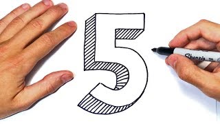 Como dibujar El Numero 5 | Dibujo del Numero Cinco