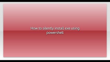 How to silently install exe using powershell