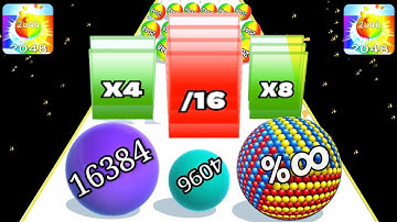 Satisfying mobile game - Ball Run infinity - ball run 2048 video gameplay walkthrough part 15