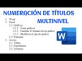 ✅NUMERACIÓN DE TÍTULOS Y SUBTÍTULOS  MULTINIVEL | MÉTODO WORD 2021 ⚡