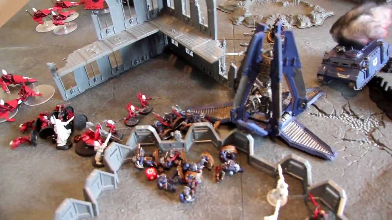 New Space Marines VS Eldar 2000pts Warhammer 40,000 Battle Report - YouTube