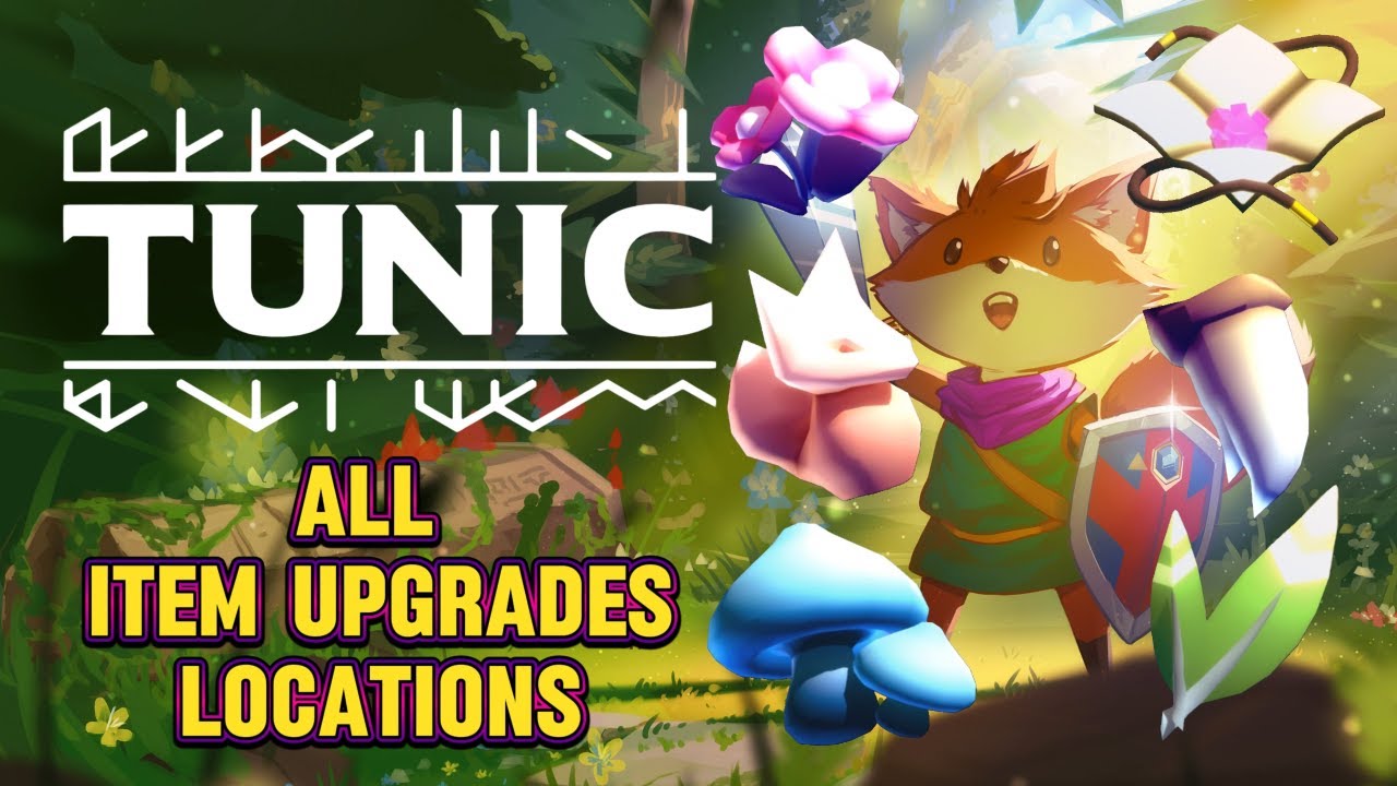 TUNIC - All Item Upgrades Locations, Blue Mushroom, Fang, Flower, Fox Doll, Leaves, Pressed Petal