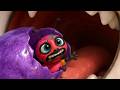 The furry swallows both grapes and tiny worm [vore animation]