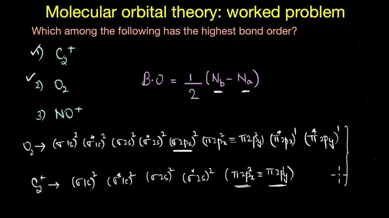 ⁣Worked example: Finding bond order | Chemical bonding | Chemistry | Khan Academy