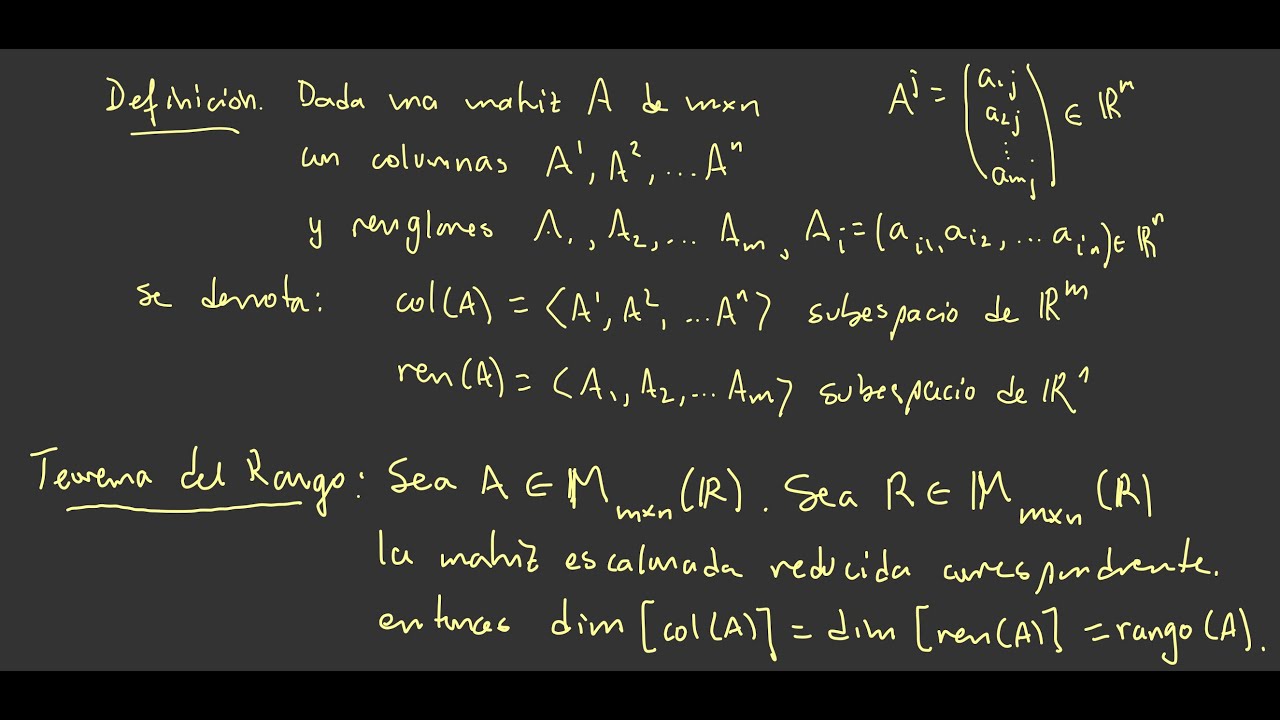 8.3. Teorema del Rango. - YouTube