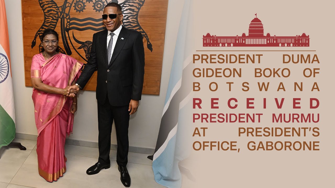 President Duma Gideon Boko of Botswana received President Murmu at President’s Office, Gaborone