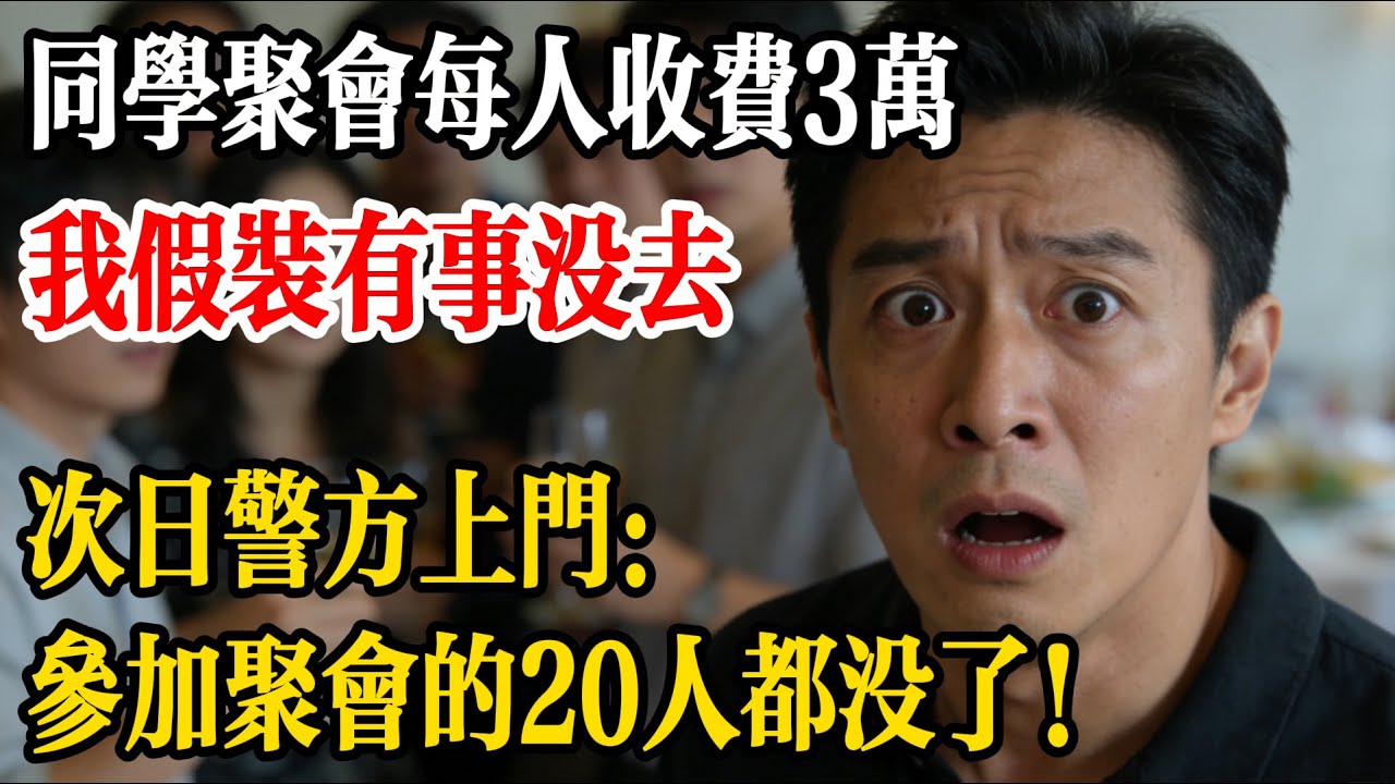 同學聚會每人收費3萬元，我假裝有事情沒去，次日警方上門：參加聚會的20人都沒了！