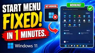 Windows 11 Start Menu Not Working ? Here's the Fix! ( 2026 - 1 Minute Fix )