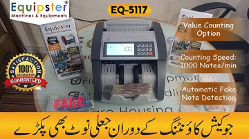 EQ5117 Cash Note Currency Counting Machine with 100% Fake Note Detection for PKR, USD, Euro