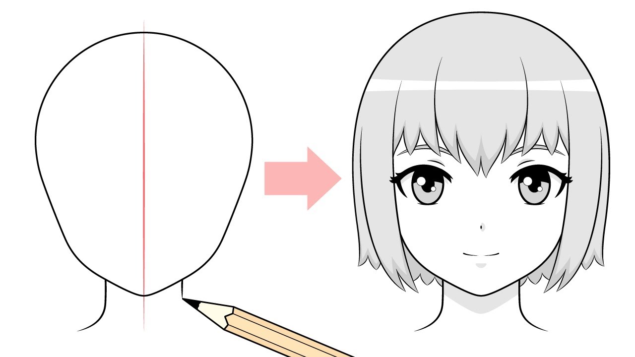 How to Draw an Anime Head and Face in Side View - Easy Step by Step Tutorial