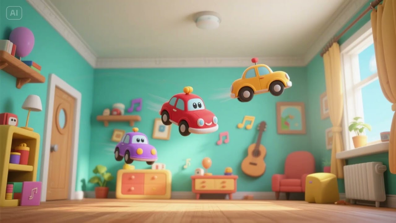 Flying Toy Cars to the Music Room | Nursery Rhymes & Kids Songs