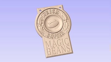 Vectric V10 Tutorials | 3D Toolpaths | Magic Beans Coffee Sign