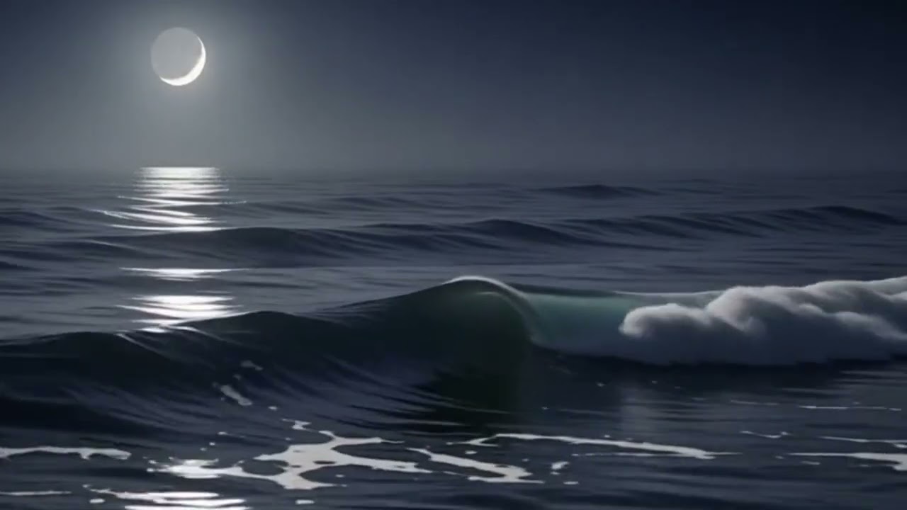 Midnight Tides Ocean | Deep Focus Ambient (1 Hour) | No Vocals