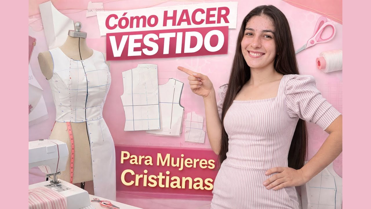 Cómo hacer un vestido elegante para mujeres cristianas | Patronaje y confección paso a paso