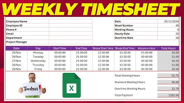 How to Automate Weekly Timesheet Template in Excel for Payroll
