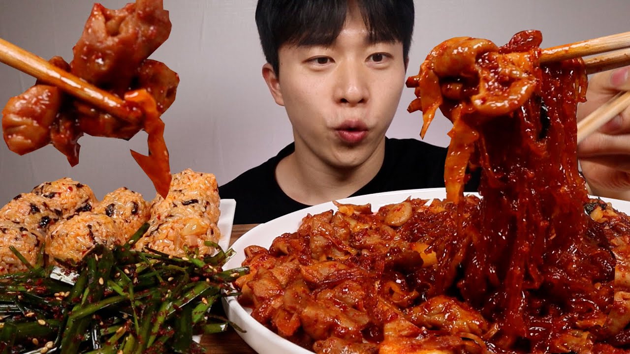 왕십리 동대문야채곱창 약간 매운맛으로 주세요 ASMR