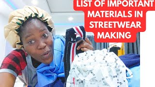 STREETWEAR FOR BEGINNERS/ LIST OF IMPORTANT MATERIALS IN STREETWEAR MAKING screenshot 4