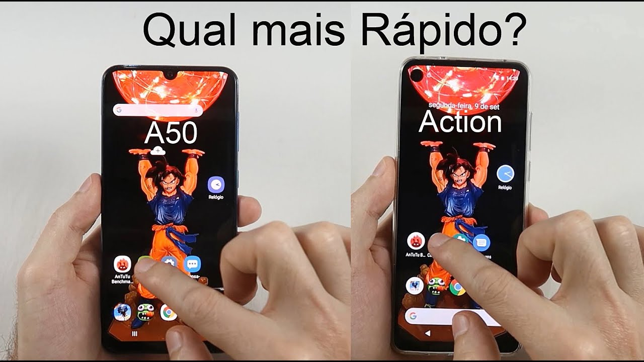 Speedtest Galaxy A50 vs Motorola One Action