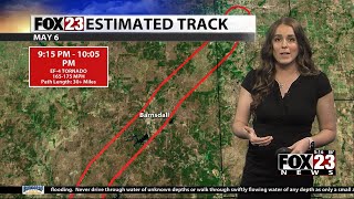 Video: Estimated track for tornado that hit Barnsdall