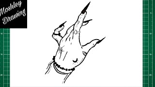 How to Draw a Witch Hands Step by Step