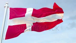 Denmark Flag Waving loop 4K