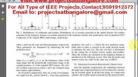 Lossless Compression of JPEG Coded Photo Collections | IEEE Image Processing Projects at Bangalore
