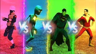COLOR DANCE CHALLENGE DAME TU COSITA VS KAKASHI VS SHAZAM VS SUPERMAN  - Alien Green dance challenge