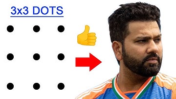 Turn 9 dots into Rohit Sharma drawing outline easy - How to draw rohit sharma drawing step by step