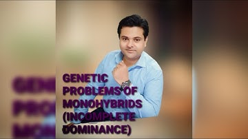 GENETIC PROBLEMS OF MONOHYBRIDS FOLLOWING MENDELIAN INHERITANCE (INCOMPLETE DOMINANCE)