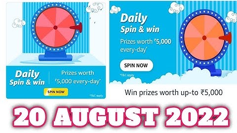 Amazon Funzone Daily Spin and Win Quiz Answers Today |20 AUGUST 2022 | Daily Quiz Time
