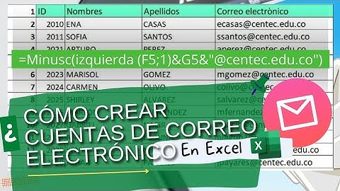 COMO CREAR CUENTAS DE CORREO ELECTRONICO EN EXCEL
