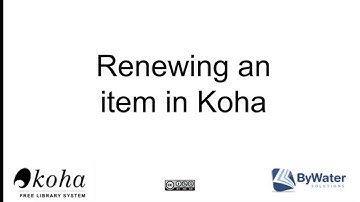 Renewing Item in Koha