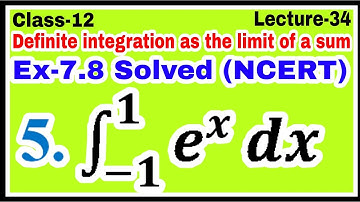 Mathematics class 12 Exercise 7.8 solved question no 5 | Definite integration as limit of sum