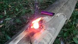 Термитная шашка(Разжигание с помощью термитной спички., 2009-07-31T19:00:11.000Z)