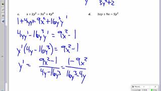 Calculus Unit 3 7 Notes Implicit Differentiation 2019