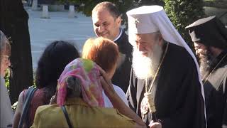 Orthodox Patriarch of Sofia arrives for the Liturgy