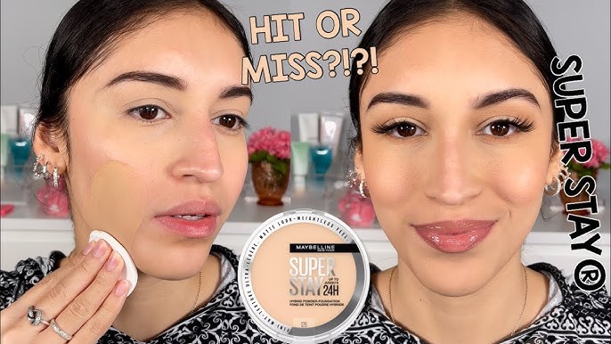 NEW Maybelline Super Stay 24HR Hybrid Powder Foundation // All Day Wear  Test & Review 