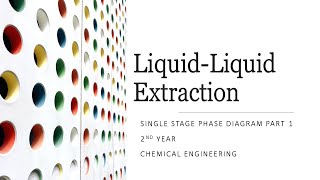 LIQUID-LIQUID EXTRACTION   SINGLE STAGE PHASE DIAGRAM PART 1