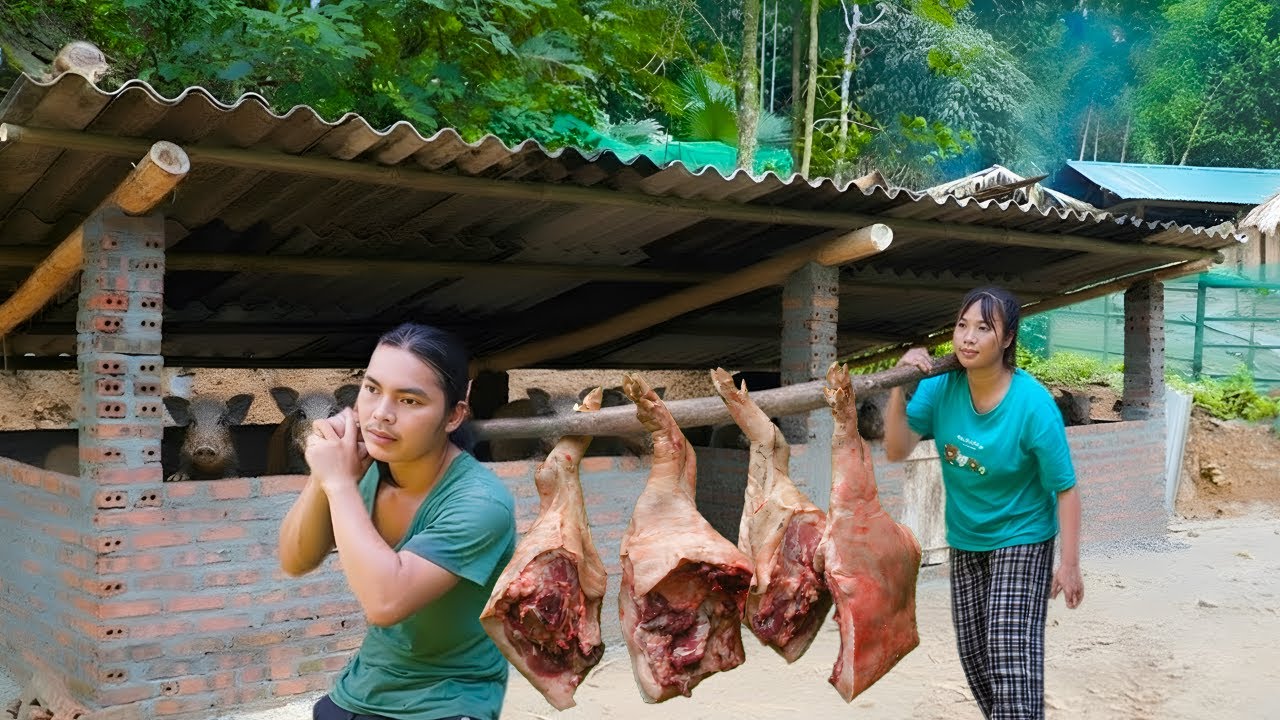 How to make super delicious smoked meat - Harvesting gourds to sell, taking care of my pregnant wife