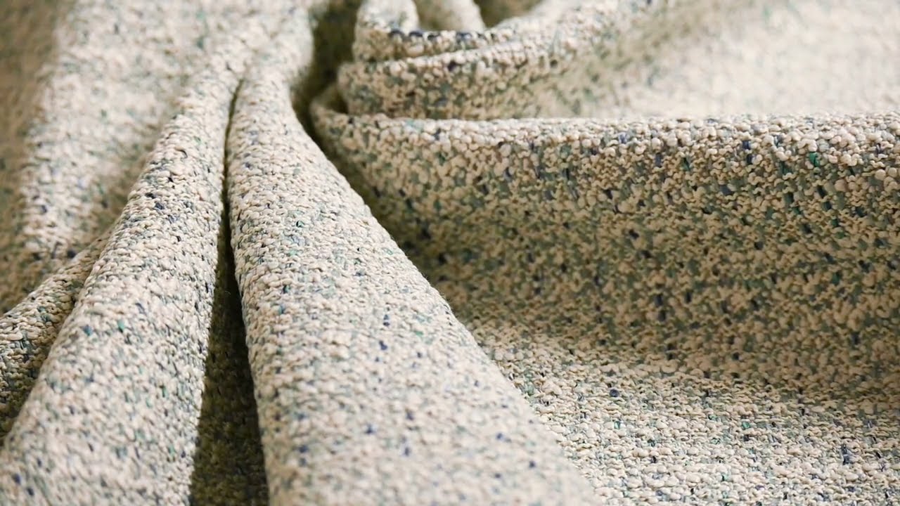 Bezugsstoff Möbelstoff Polsterstoff Zircon Boucle-Optik Struktur beige türkis 1,4m Breite