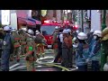 大井町すずらん通り　火事現場と消防車両