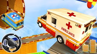 Mega Ramp Ambulance Car Stunts Game - Rescue VAN Driving | Android Gameplay screenshot 2