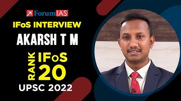 IFoS Topper Akarsh T M | IFoS Rank -20 | UPSC 2022 | Mock Interview | ForumIAS
