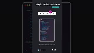 Hover Magic Indicator Menu | HTML & CSS #menubar #webdesign #mcawaala
