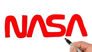 How to Draw NASA logo Easy