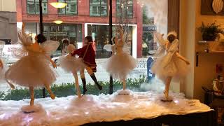 Christmas window decorations from Crescent store