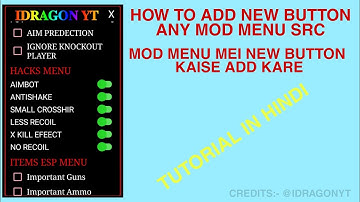 HOW TO ADD NEW BUTTON ANY MOD MENU SRC