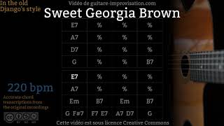 Sweet Georgia Brown (220 bpm) - Gypsy jazz Backing track / Jazz manouche chords
