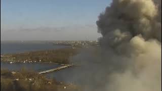 Момент удара крылатой ракетой по зданию Николаевской ОГА