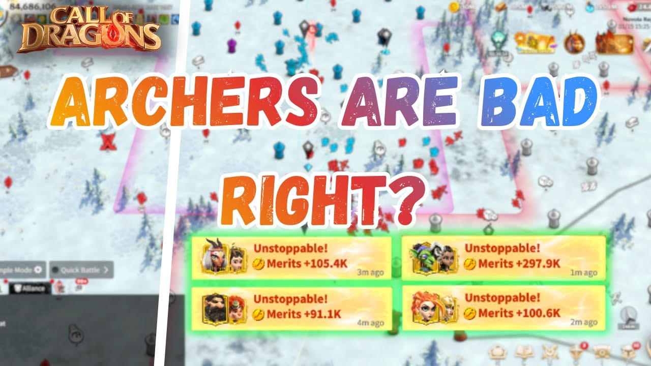 HOW TO GET MERITS WITH ARCHERS IN OPEN FIELD GAMEPLAY CALL OF DRAGONS